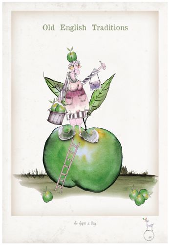 An Apple a Day - whimsical Old English Traditions by Tony Fernandes